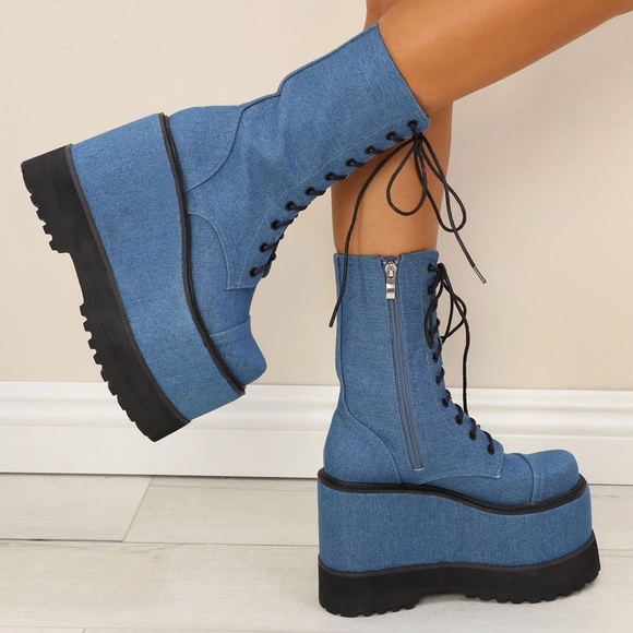 Fashion Nova Shoes - 🆕 Platform Denim Shoes